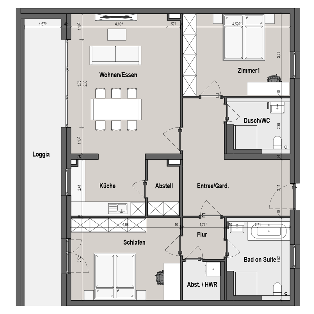 BF12 Landau Bauteil C 3 Zimmer-Wohnung Muster
