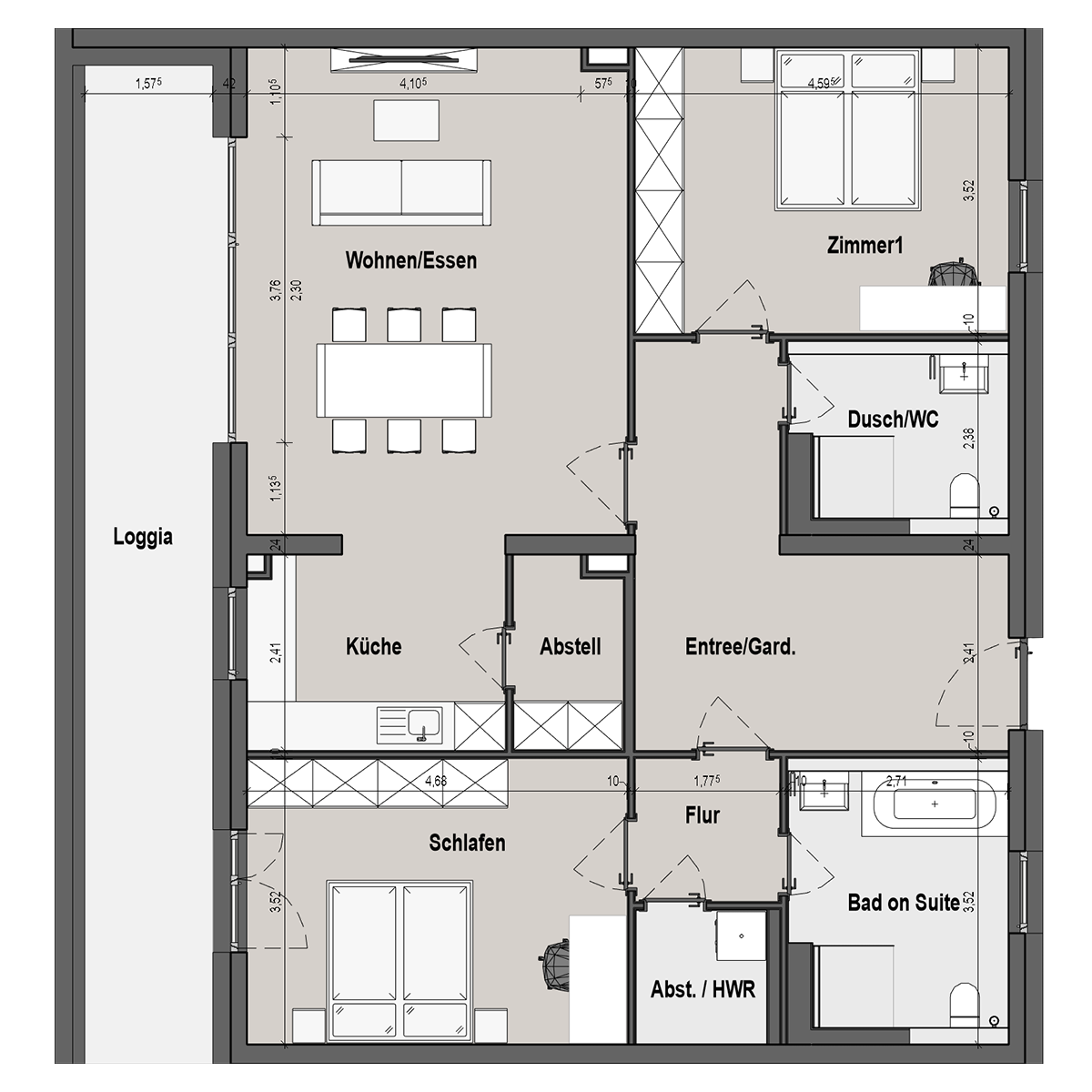 BF12 Landau Bauteil C 3 Zimmer-Wohnung Muster