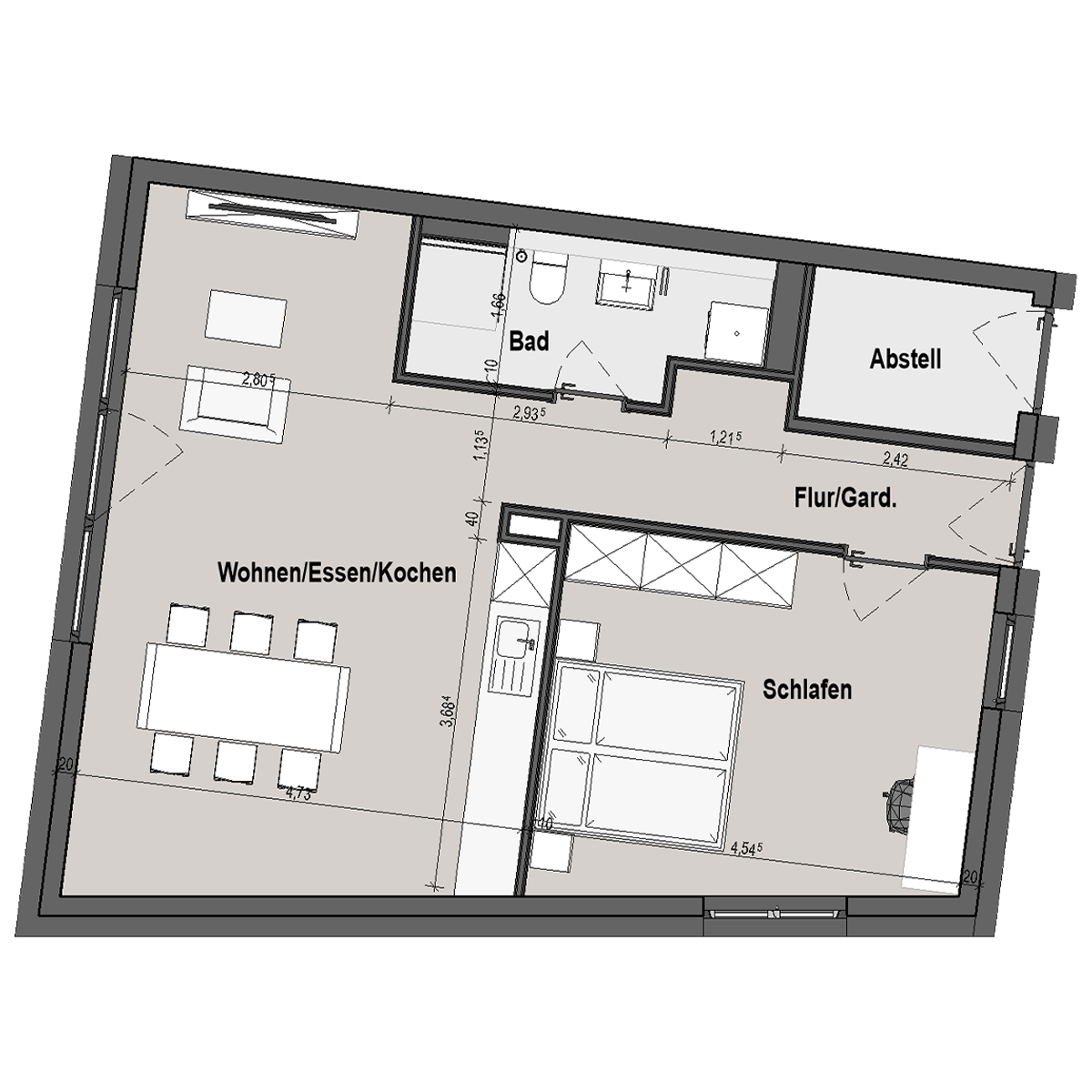 BF12 Landau Bauteil D 2 Zimmer-Wohnung Muster